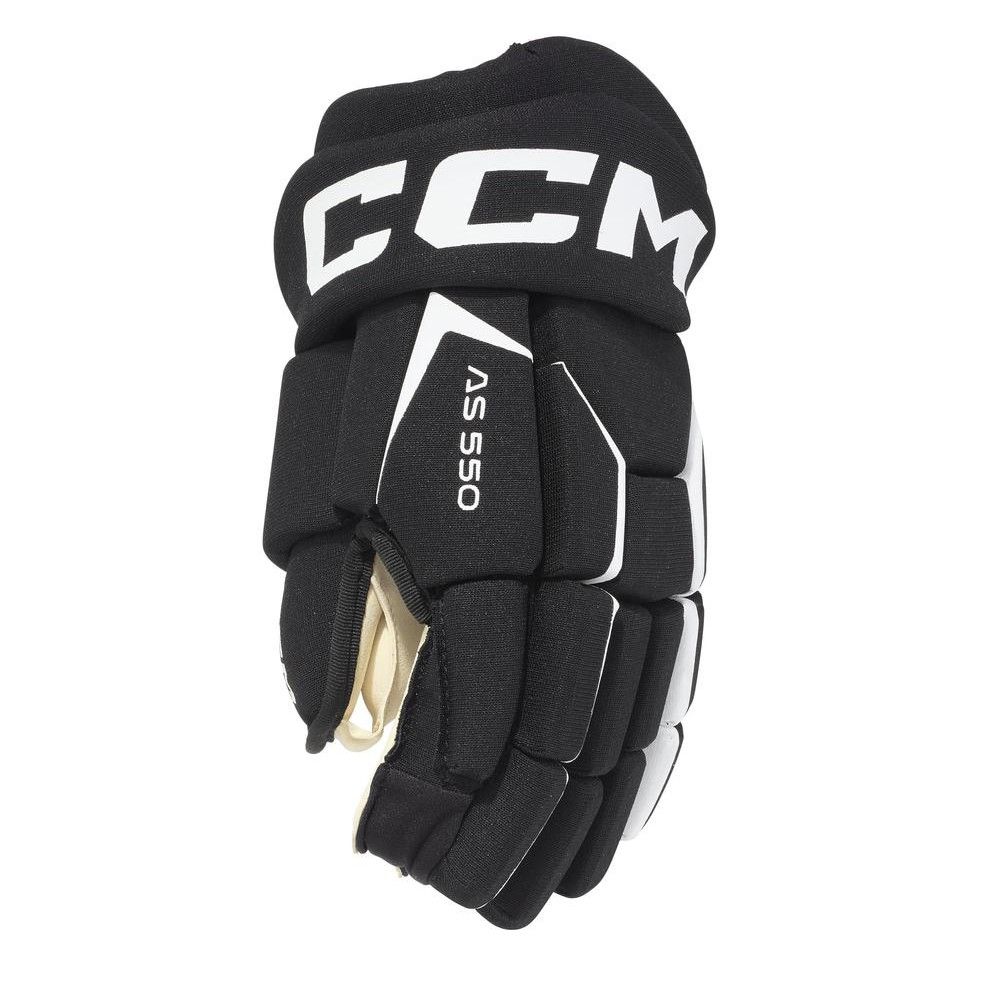 CCM AS550 Eishockey Handschuhe SR Black/White 10"-14"